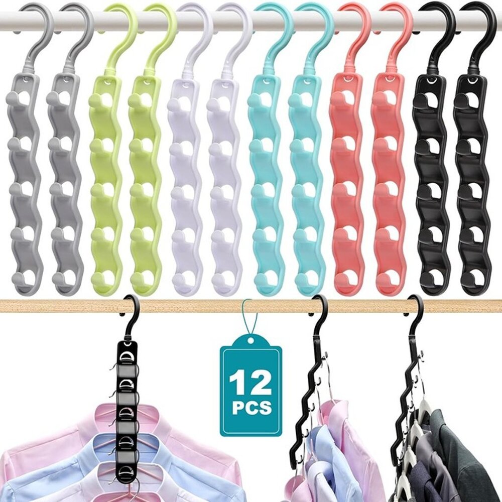 NEW 12 Pack Upgraded Organization and Storage Clothes Hanger